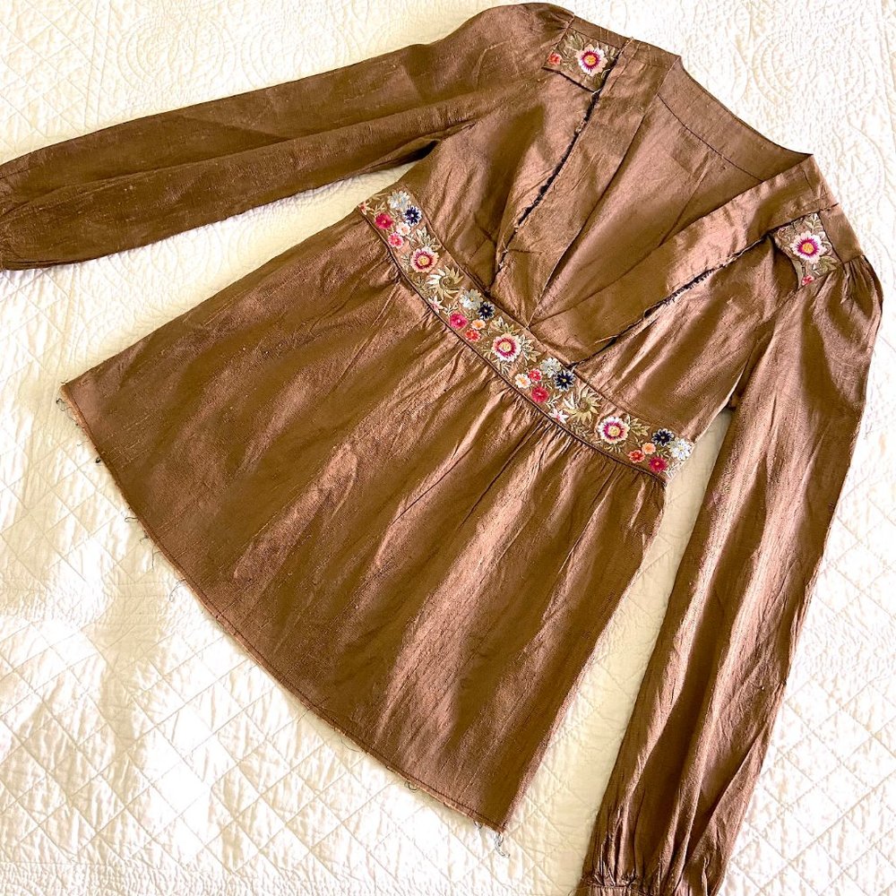 Anthropologie Top, Boho Embroidered Top
